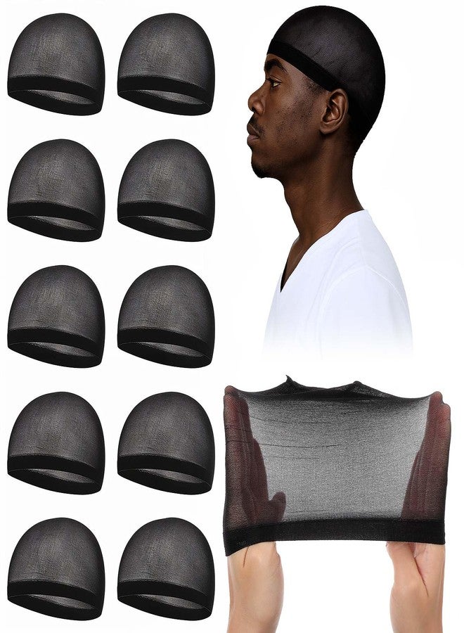Yolev 30pcs Wave Cap for Men Black Stocking Caps for Men Non-Slip High Elastic Black Stocking Cap for Women Adult Lightweight Breathable Wig Caps for All Hair - Image 1